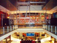 mr scaffold aluminium scaffolding across shopping centre void