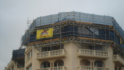 mr scaffold hotel roof demolition scaffolding