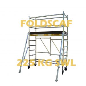 folding scaffold with extension