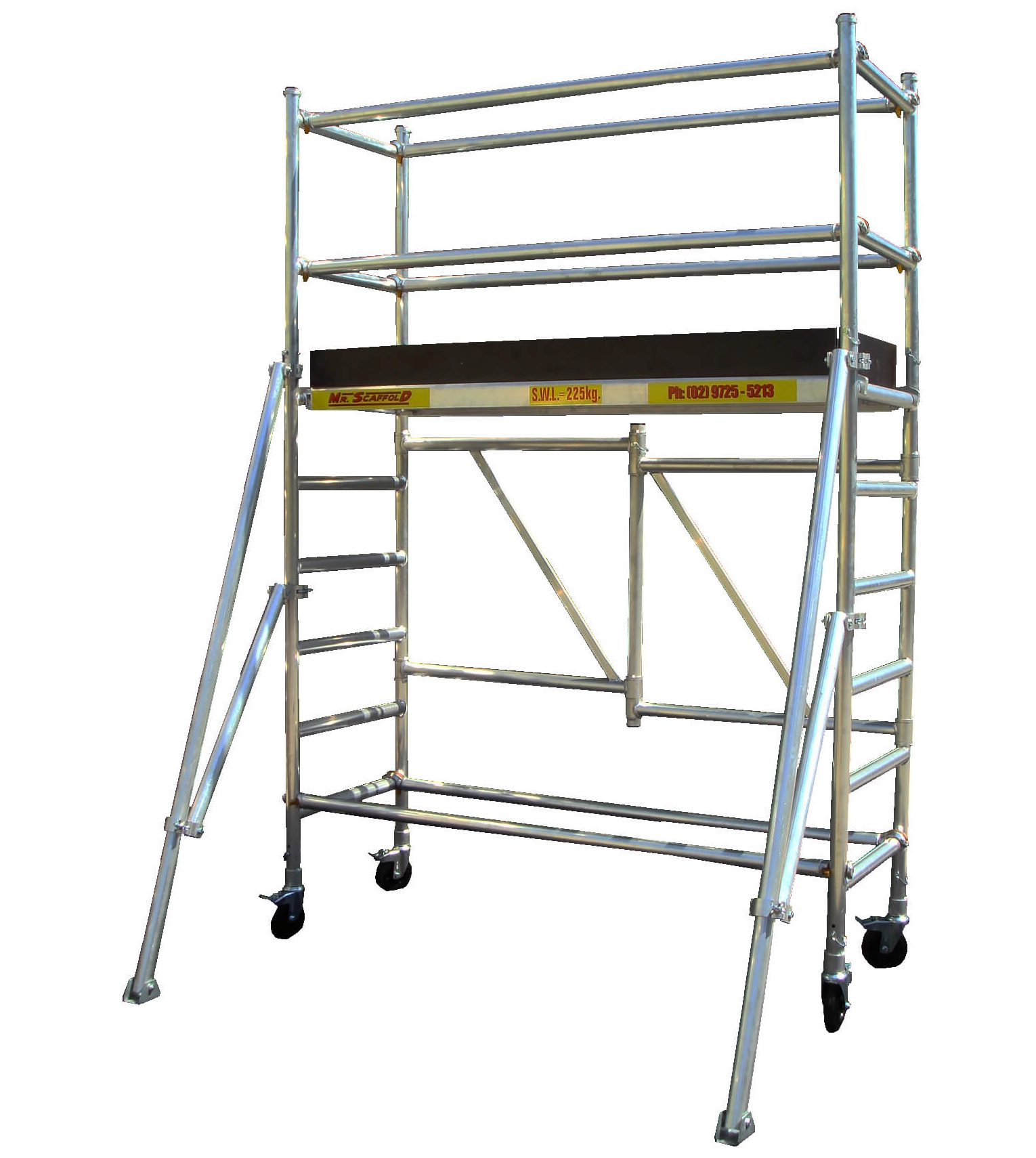 folding mobile scaffolding plus extension