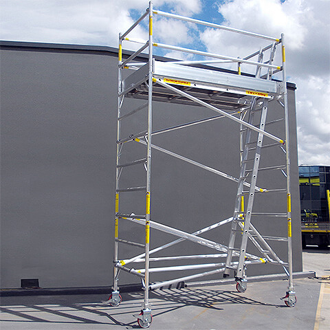 mrscaffold mobile scaffolding three metre double wide angle view