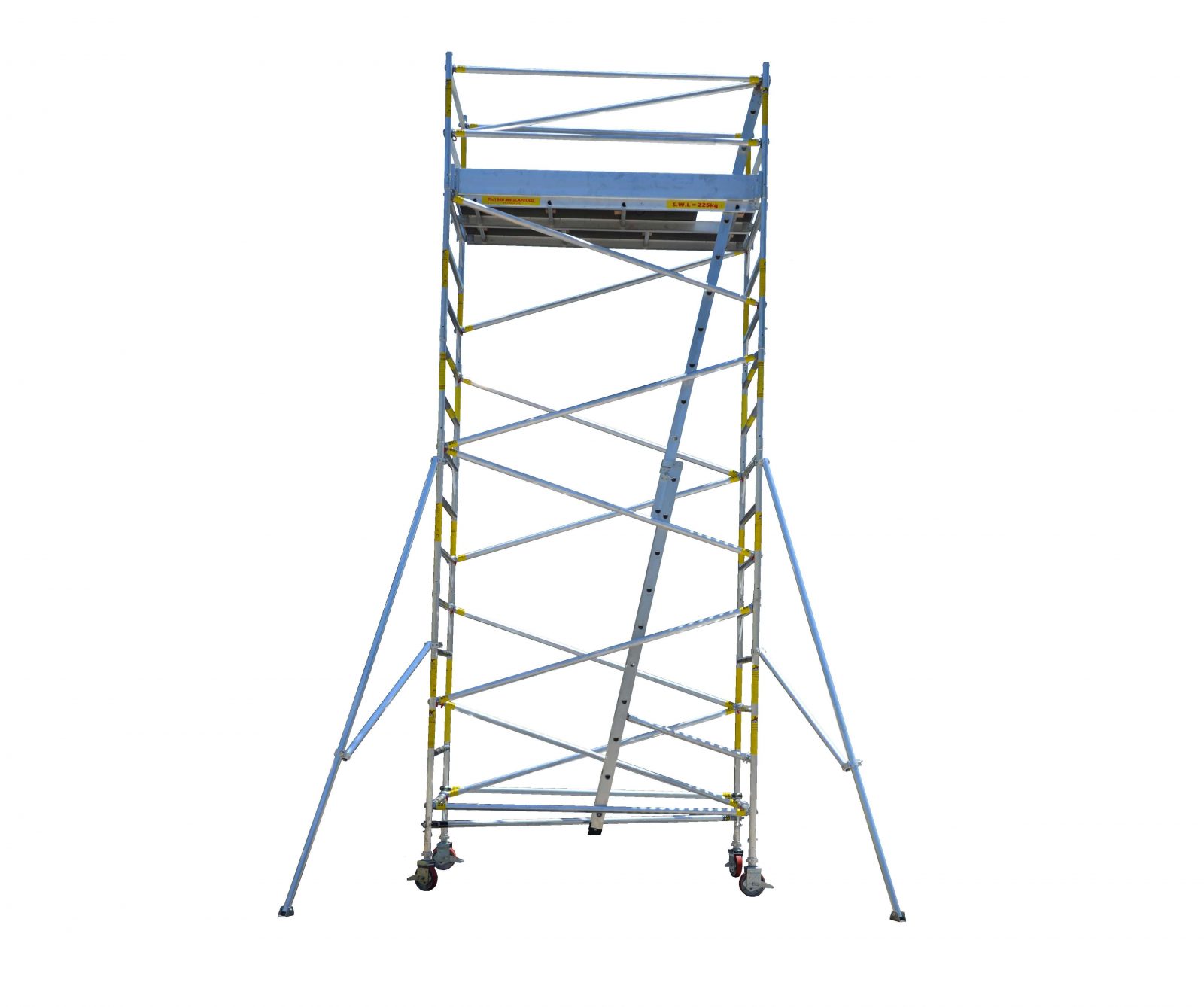 single level 5 metre double width mobile scaffold