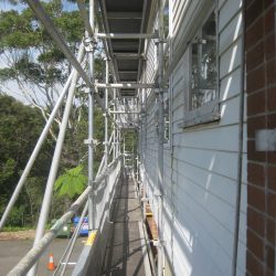 scaffold on outside wall