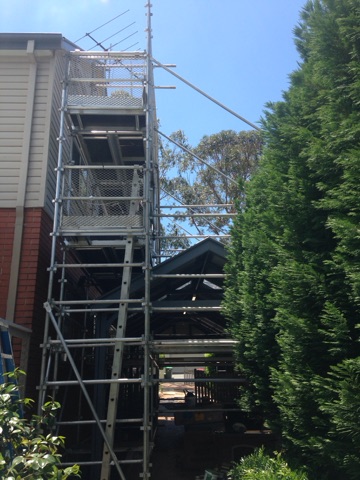 end view carport scaffolding