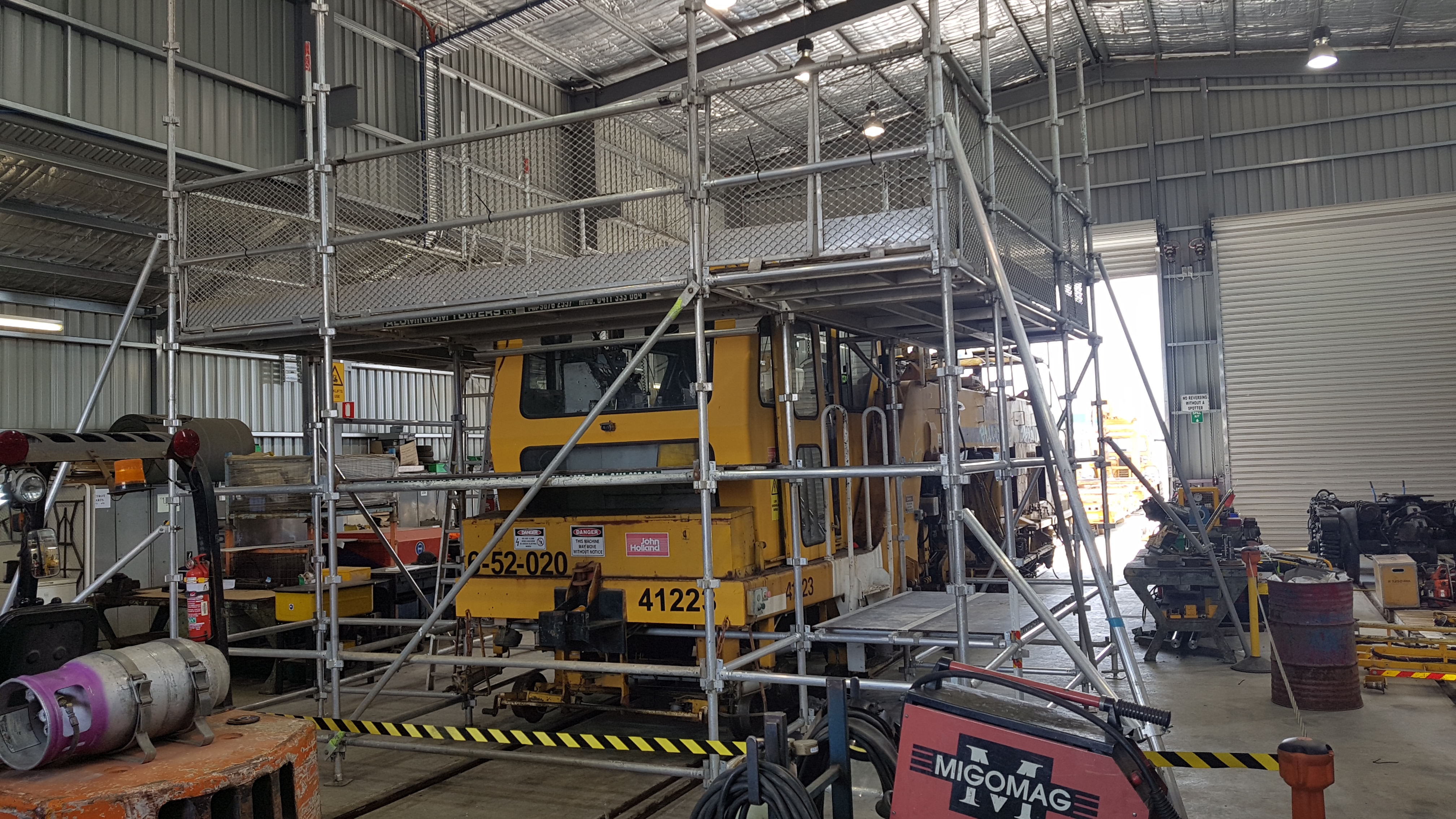 track maintenance machine scaffold