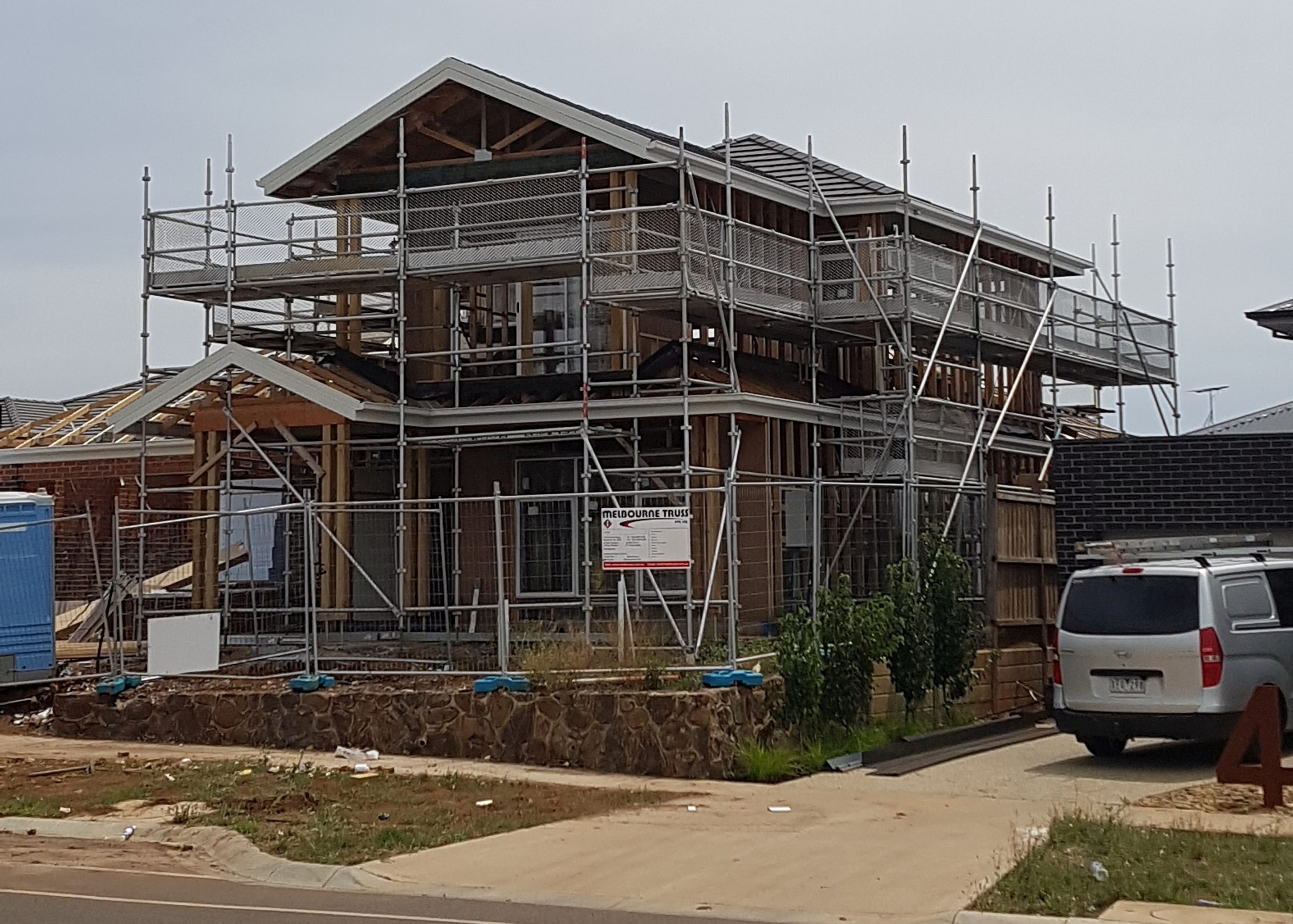 new house build scaffold