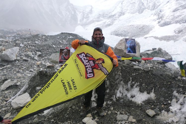 Mr Scaffold trekking on the roof of the world