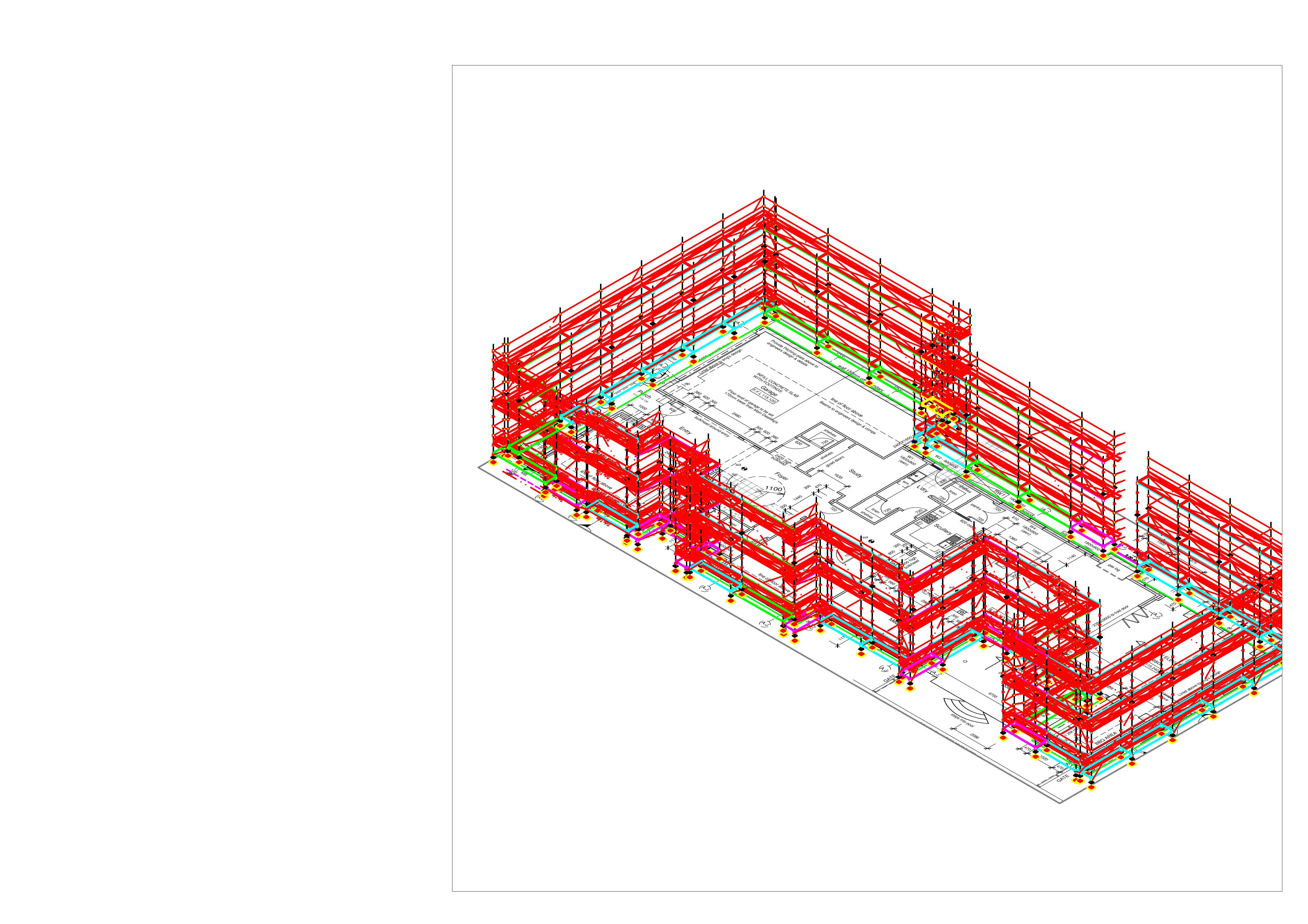 Scaffold over house plan