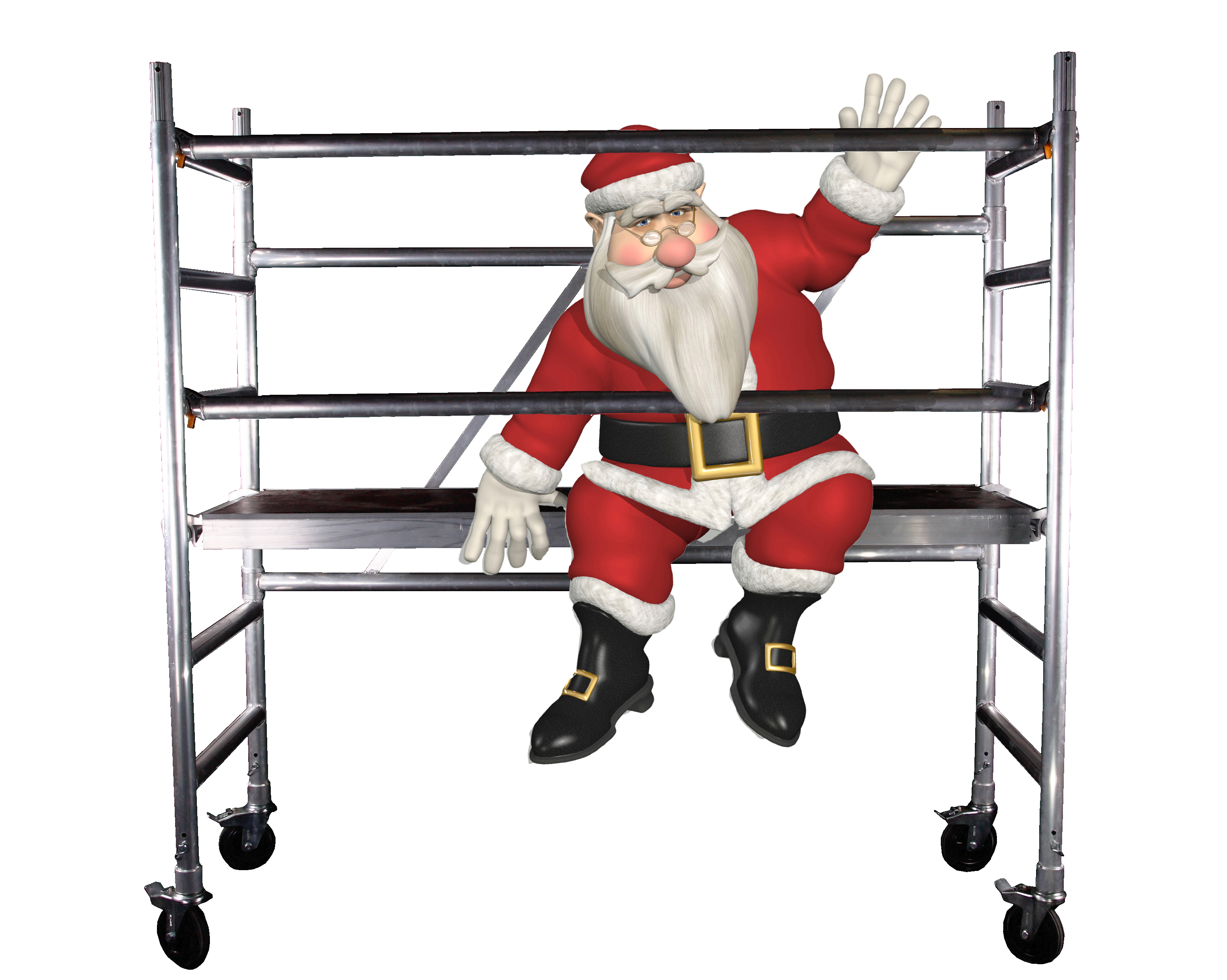 santa on scaffold